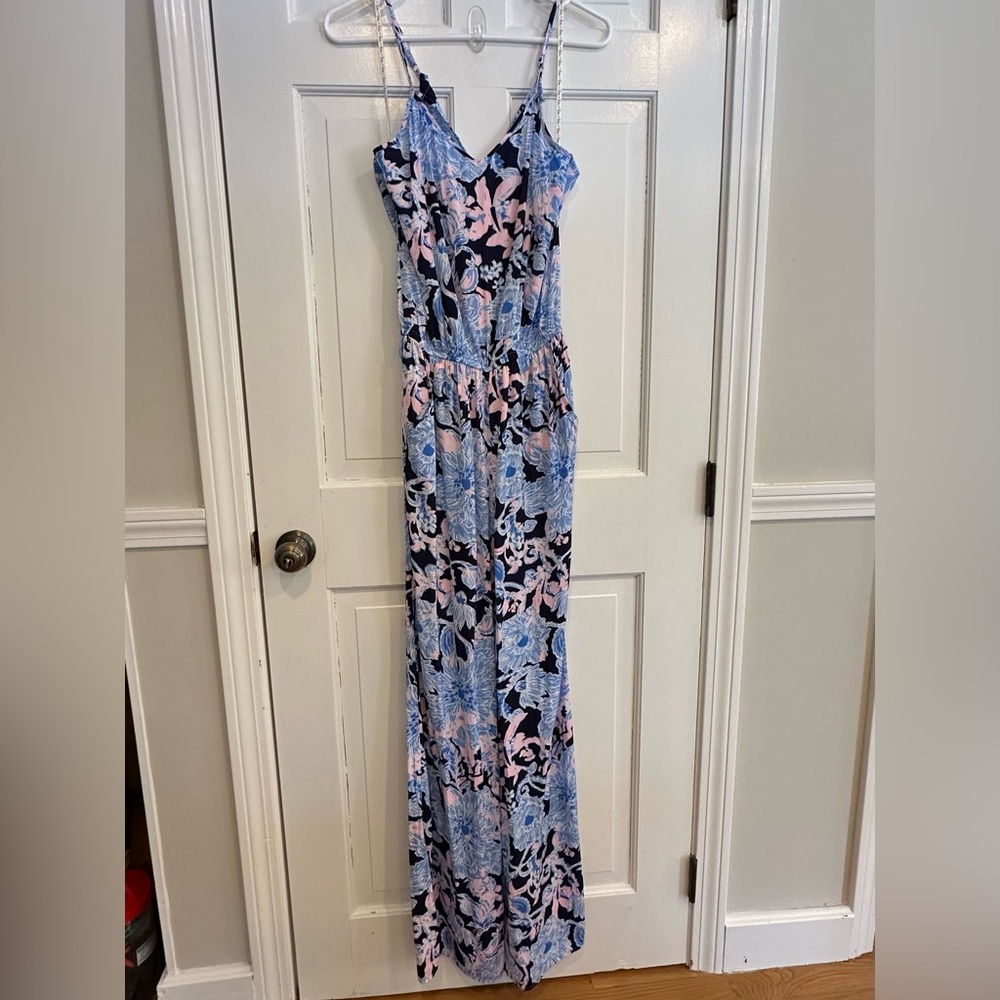 Lilly Pulitzer Dusk Jumpsuit Floral Blue and Pink size XS